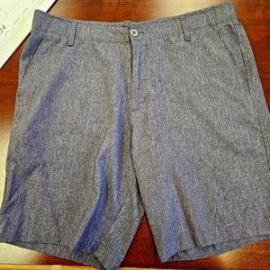 Men's Charcoal Grey Swiss Tech Flat Front Shorts Sz 36